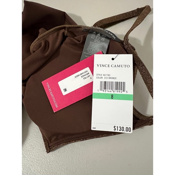 Vince Camuto Bronzed Goddess V-Wire One Piece Swimsuit Size 8 - Picture 4 of 9